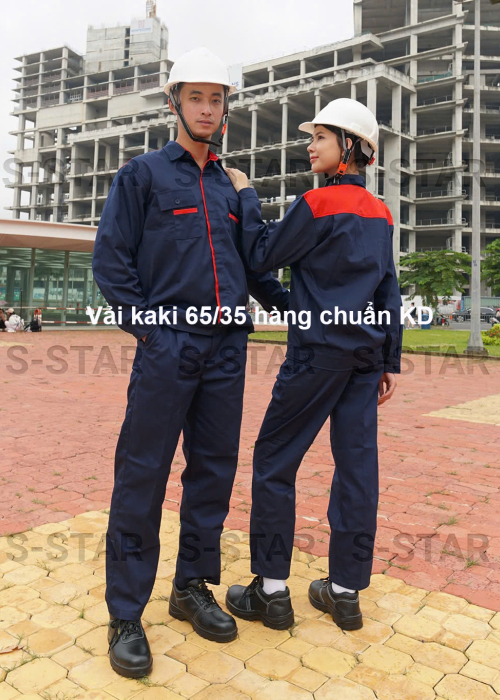 Quần áo BHLĐ vải kaki 65/35, may kỹ đẹp, cao cấp 